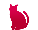 Senior cat icon in red